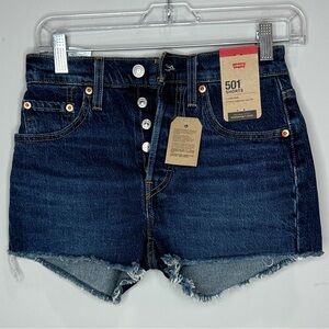 Levi's Women's 24 - 501 High Rise Button Fly Original Fit Cut Off Shorts - NWT